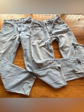 Vintage Levi's 550 Relaxed Fit Work Chore Jeans Flawed 2 pairs 34 x 34